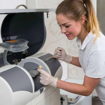 Staff with dental equipment